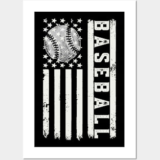 Baseball American Flag Posters and Art